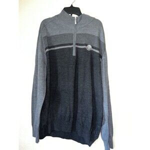 Carnoustie Long Sleeve Merino Gray Wool Zip Wool Pullover Sweater Size XXL